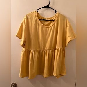 Shein yellow babydoll top 1XL
